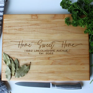 Personalized Housewarming Gift,Real Estate Closing Gift, New Home Gift Cutting Board, Wood Engraved Cutting Board, Logo Advertising