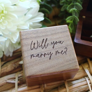 Proposal Ring Box, Wooden Ring Box, Custom Engagement Ring Box, Ring Bearer Ring Box, Ring Holder, Engagement Gift