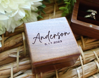 Personalized Wedding Ring Box, Wooden Ring Box, Custom Ring Bearer Box, Engagement Ring Box, Proposal Ring Box,  Wooden Ring Box, Wedding