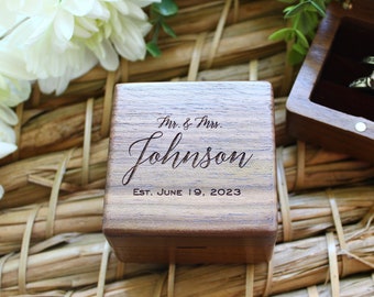 Custom Wedding Ring Box, Wooden Ring Box, Engagement or Ring Bearer Ring Box, Ring Holder, Proposal Ring Box