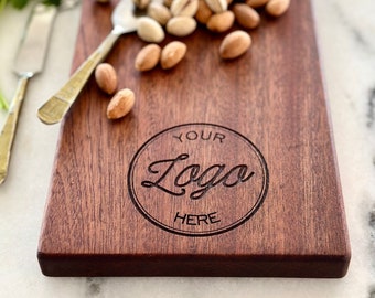 Personalized Business Logo Cheese Board, Custom Engraved Charcuterie Board, Corporate Branded Gift For Clients, Promotional Office Gift
