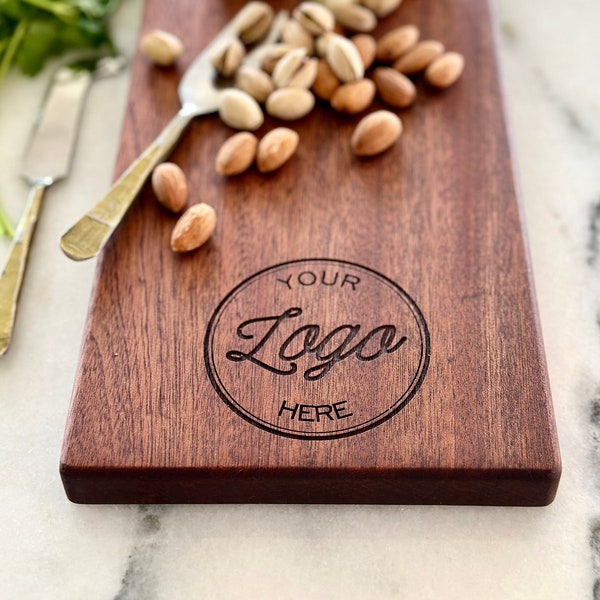 Personalized Business Logo Cheese Board, Custom Engraved Charcuterie Board, Corporate Branded Gift For Clients, Promotional Office Gift