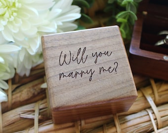 Proposal Ring Box, Wooden Ring Box, Custom Engagement Ring Box, Ring Bearer Ring Box, Ring Holder, Engagement Gift