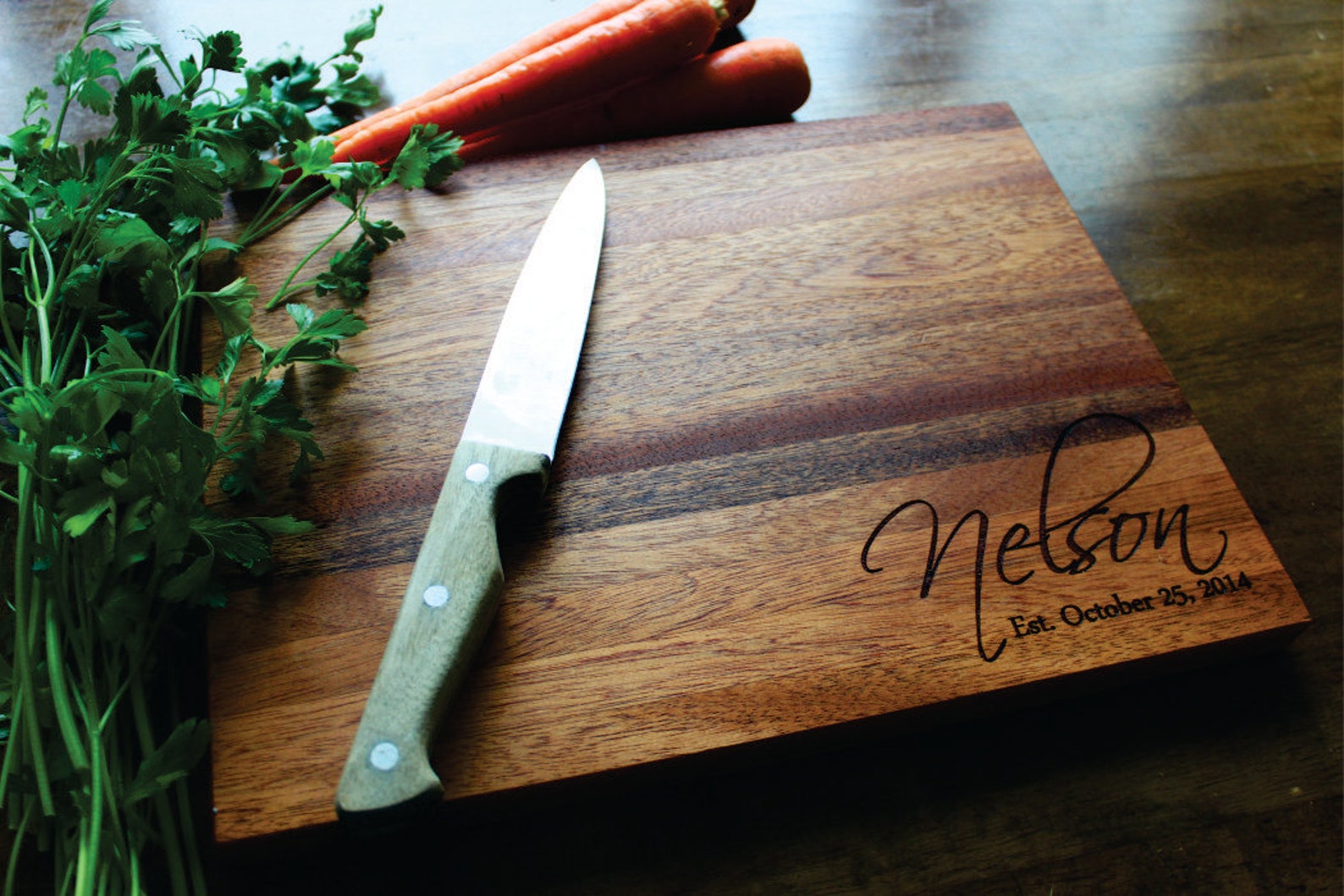 Personalized Cutting Board Christmas Gift Engagement Gift Etsy