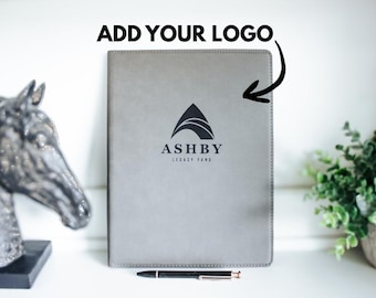 Logo Branded Portfolio Custom Engraved Padfolio Notebook  For Corporate Business Gifts to Clients and Employees
