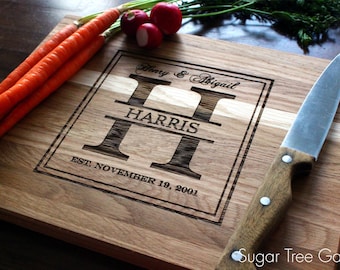 Tabla de cortar personalizada, regalo de Navidad para empleados, tabla de cortar grabada a mano personalizada