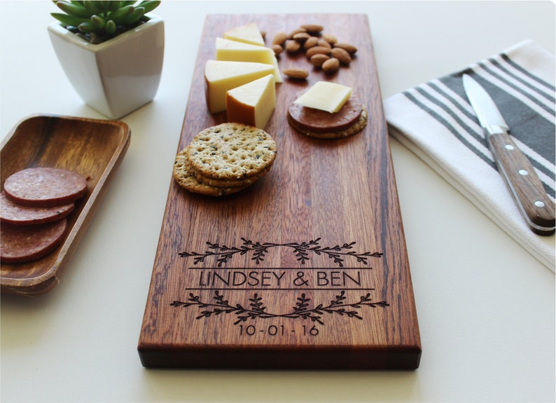 Personalized Cheese Board, Valentine’s Day Gift, Housewarming, Charcuterie Board, Engagement Gift for Couple, Custom Cutting Board, Wedding 