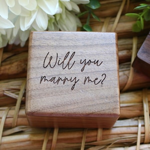 Proposal Ring Box, Wooden Ring Box, Custom Engagement Ring Box, Ring Bearer Ring Box, Ring Holder, Engagement Gifts, Gifts For Her, Wedding