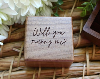 Proposal Ring Box, Wooden Ring Box, Custom Engagement Ring Box, Ring Bearer Ring Box, Ring Holder, Engagement Gifts, Gifts For Her, Wedding