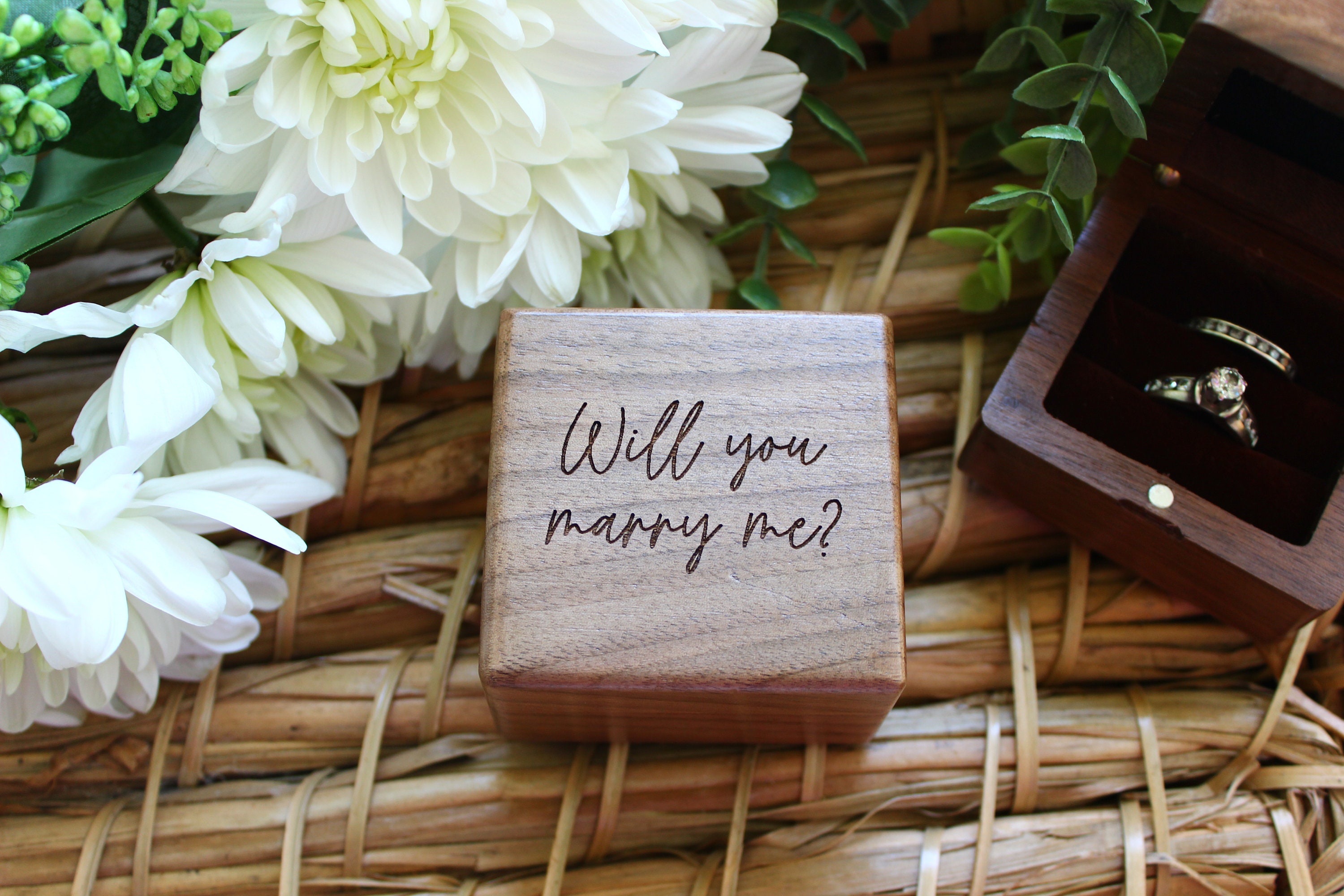 Proposal Ring Box Wooden Ring Box Custom Engagement Ring - Etsy