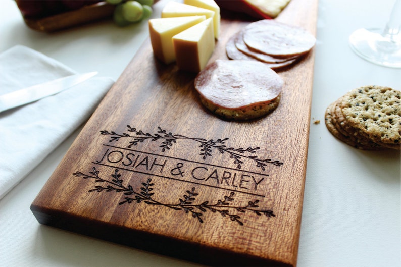 Personalized Cheese Board, Custom Name, Charcuterie Board, Christmas Gift, Wedding, Anniversary Gift, Closing Gift, Gift For Her image 1