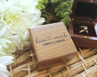 Wooden Ring Box For Wedding Ceremony, Engagement Ring Box, Custom Ring Bearer Box, Proposal Ring Box, Wedding Ring Box, Engraved Ring Box