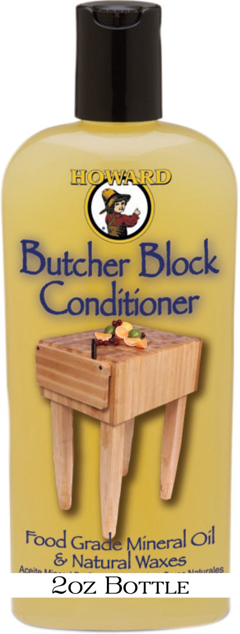 Howards Butcher Block and Cutting Board Conditioner and Natural Food Safe Wood Preserver 2oz image 1