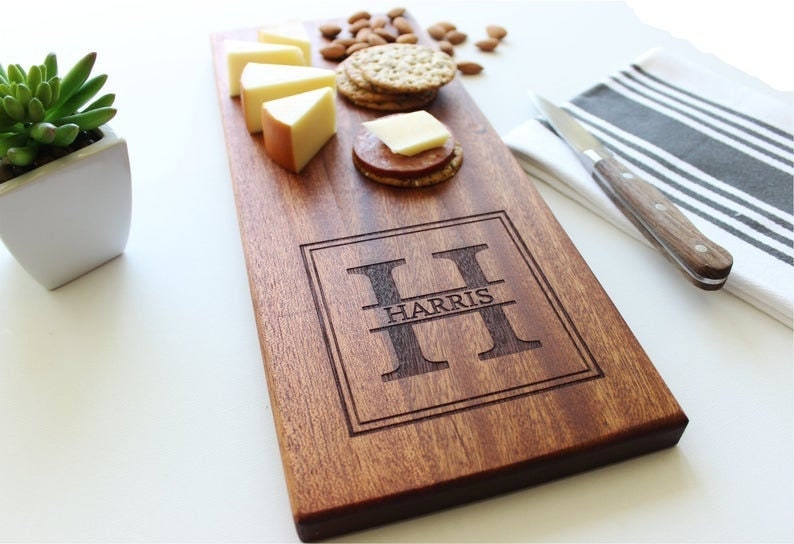 Personalized Cheese Board, Personalized Cutting Board, Parents Wedding Gift, Parents of The Bride Gift, Fathers Day Gift image 1