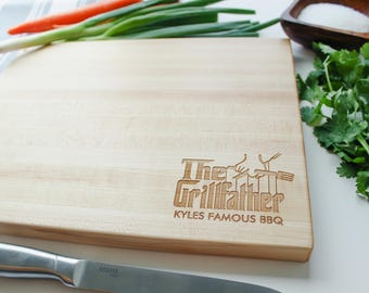 Fathers Day Cutting Board For Dads Who Cook, Custom Engraved Large Chopping Board For Smoking Meat, Gift For Dad, BBQ Cooking Outdoors