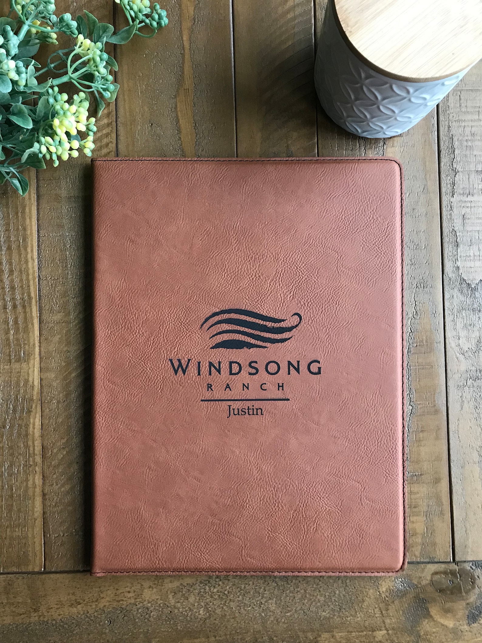 Logo Branded Leather Notebook Corporate Business Workbook Custom ...