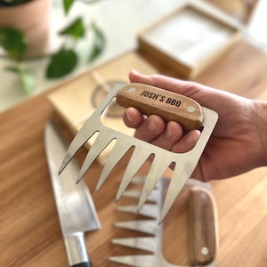 Personalized BBQ Meat Shredder Claws, 1 Set of Personalized Pulled Pork Claws | Meat Shredders BBQ Gifts |Grilling Gift for Men