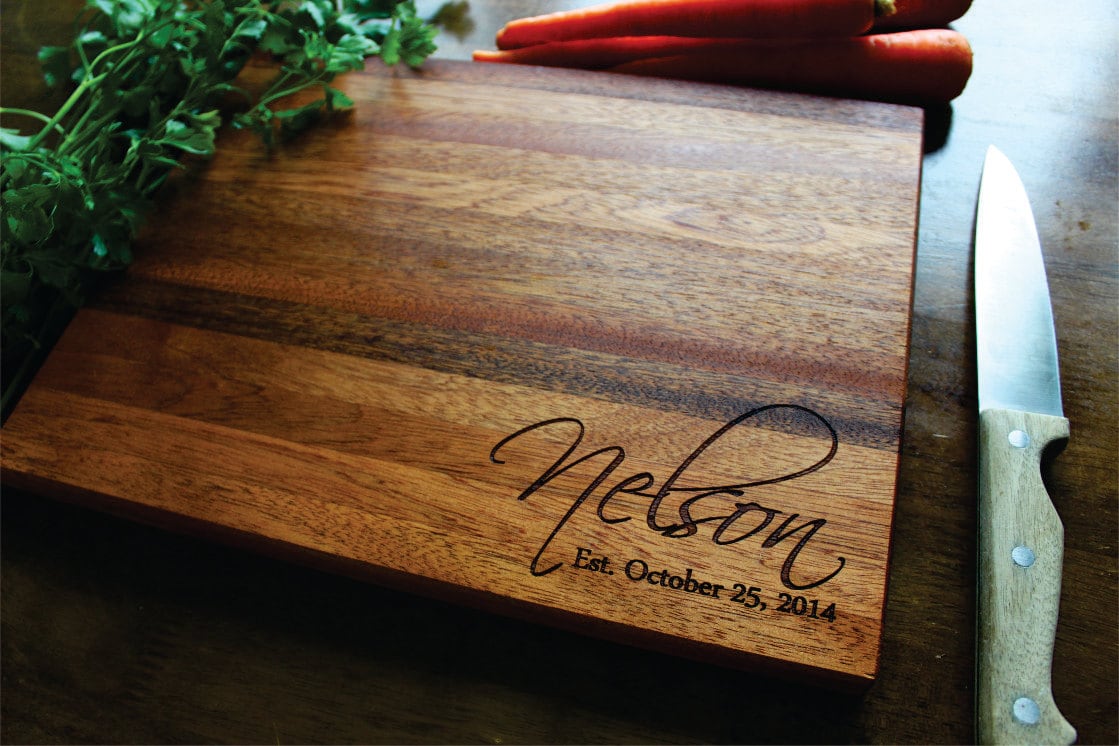 Personalized Cutting Board Christmas Gift Engagement Gift Etsy