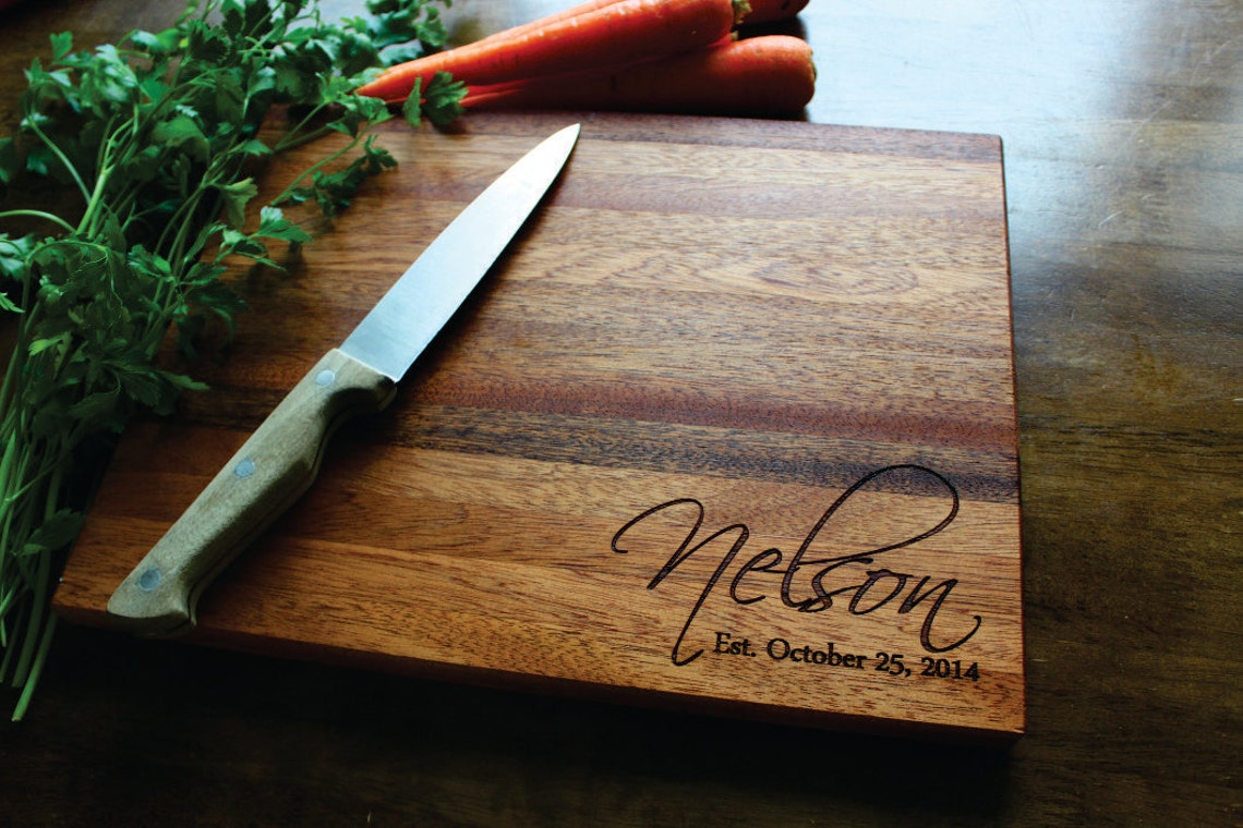 Personalized Cutting Board Christmas Gift Engagement Gift Etsy