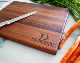 Personalized Cutting Board, Monogrammed Initial Last Name Custom Engraved Family Name, Wedding Anniversary