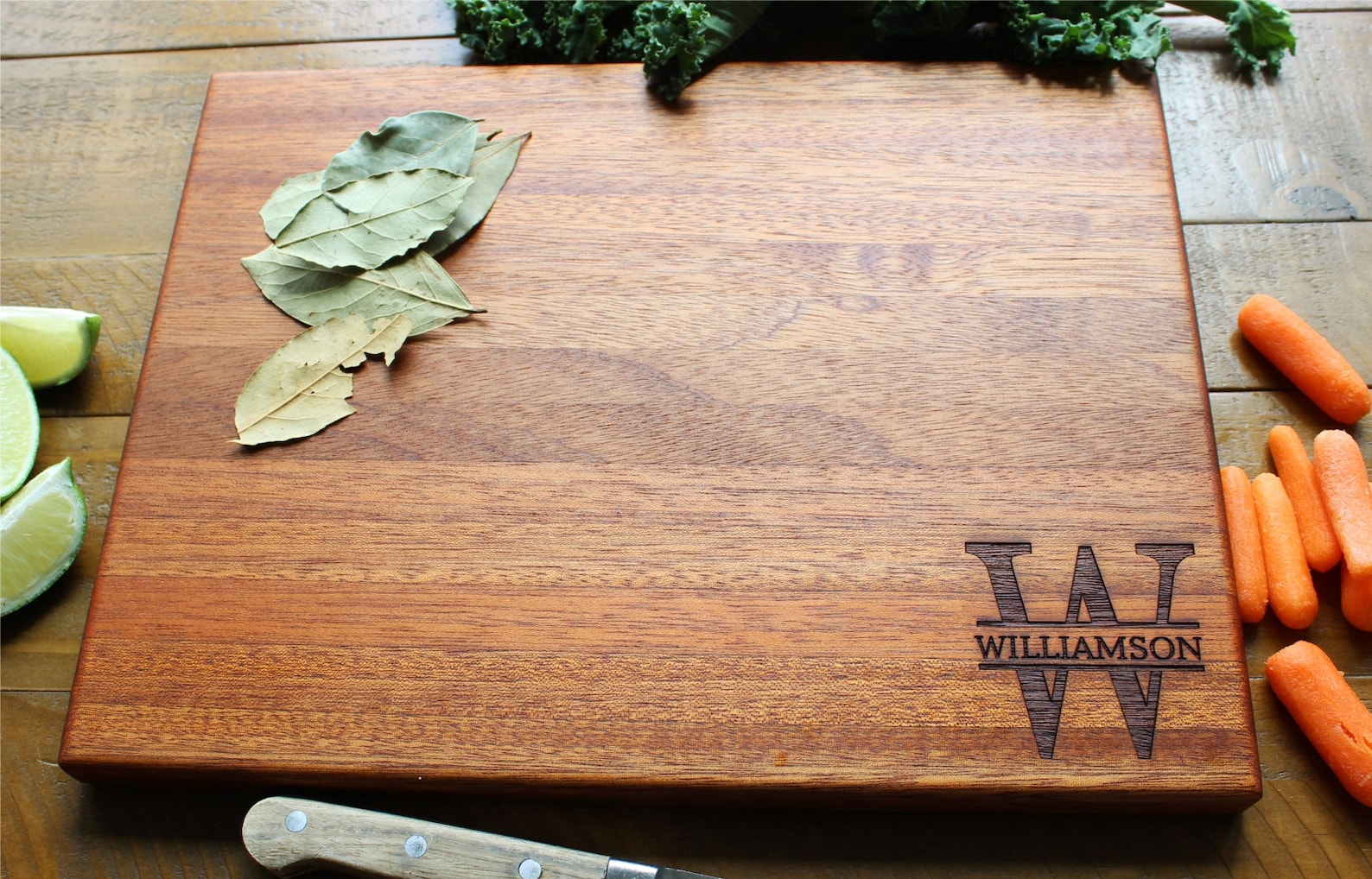 Personalized Cutting Board, Personalized Christmas Day Gift, Anniversary Gift, Wood Cutting Board, Engraved Cutting Board, Housewarming - 10x13x.77" Mahogany