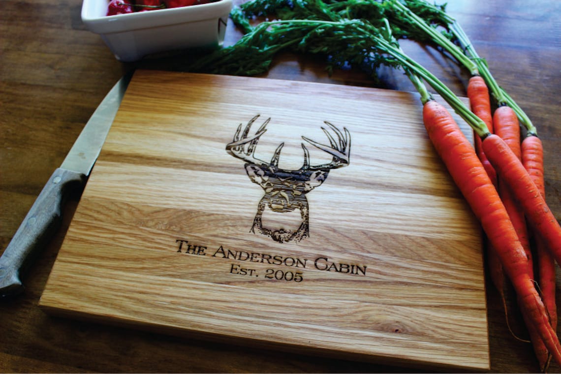 Personalized Cutting Board with Family Name and Established Year as Best Hunting Gifts For Men