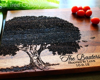 Personalized Tree Cutting Board, Custom Engraved Family Tree Cutting Board, Anniversary Gift, Mothers Day or Christmas Gift