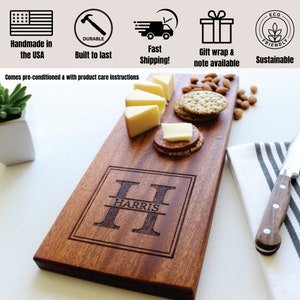 Personalized Cheese Board, Personalized Cutting Board, Parents Wedding Gift, Parents of The Bride Gift, Fathers Day Gift image 3