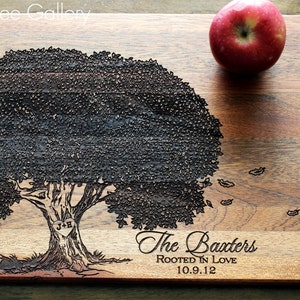 Personalized Cutting Board, Custom Cutting Board, Engraved Family Tree Cutting Board, Anniversary Gift, Mothers Day Gift, Housewarming