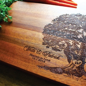 Engraved Tree Cutting Board, Wedding, Anniversary, Womens Gift, Husband Gift, Housewarming Gift, Personalized Cutting Board, Bridal Shower