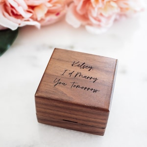 Proposal Ring Box, Wooden Ring Box, Custom Engagement Ring Box, Ring Bearer Ring Box, Ring Holder, Engagement Gifts, Gifts For Newlyweds