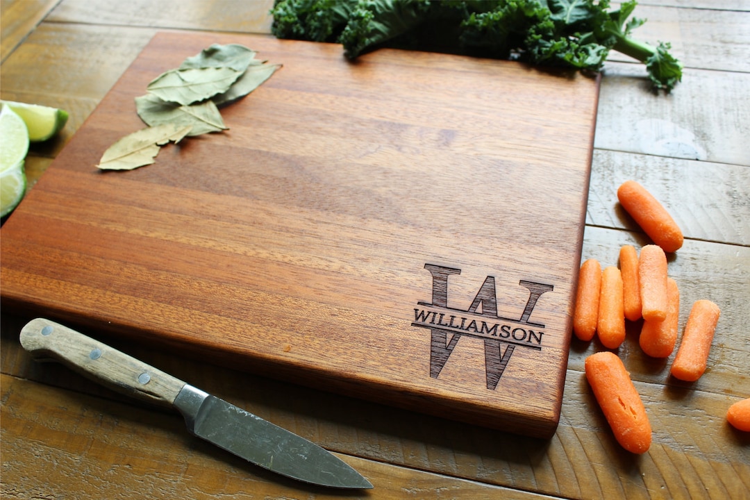 Personalized Cutting Board, Personalized Christmas Day Gift, Anniversary Gift, Wood Cutting Board, Engraved Cutting Board, Housewarming - 12x17x1" Mahogany