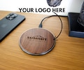 Custom Logo Wireless Phone Charger. Engraved iPhone Charging Station. Unique Bulk Branded Company Gifts For Marketing Director