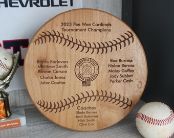 Personalized Baseball Plaque Custom Engraved to Order Made From Wood For Team or Coach Gifts, Baseball Gifts, Award Plaque, Sports Trophy