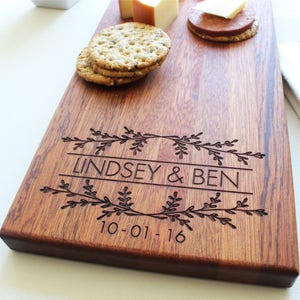 Cheese Board, Engraved Cheese Board, Personalized Cutting Board, Custom Wedding Gift, Anniversary, Valentines Day Gift, Engagement Gift image 2