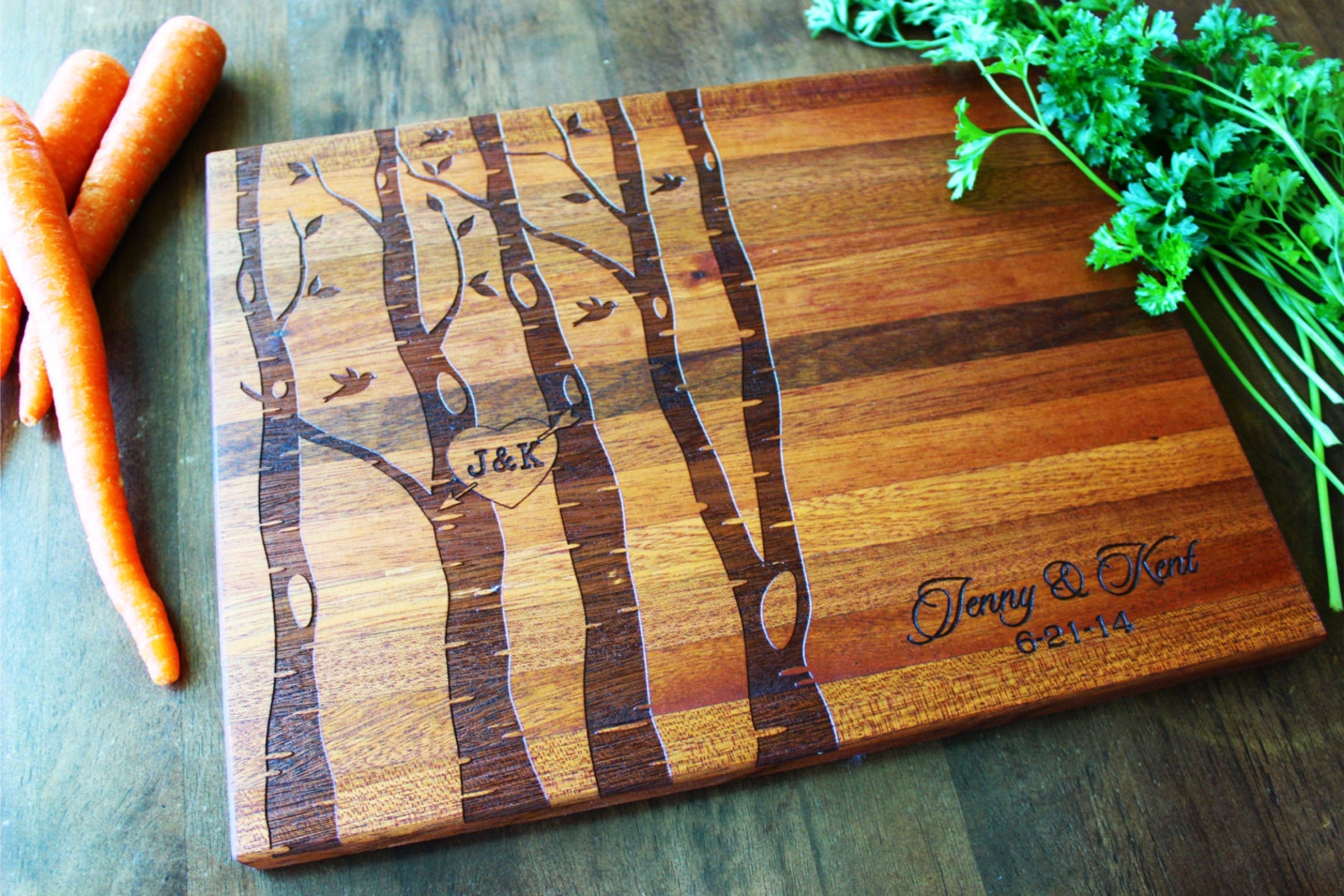Personalized Family Tree Cutting Board Birch Aspen Tree With Etsy