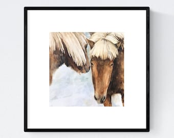 Original Horse Painting, Icelandic Horse, Equestrian Art, Horse Watercolor, Equine Art, Equestrian Decor, Horse gifts for women, Wall Art