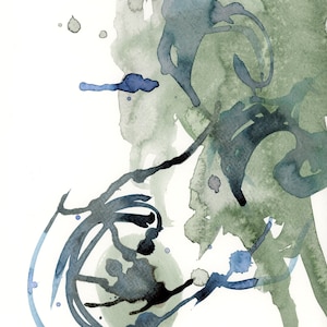 Original Watercolor Painting, Abstract Art, Home Decor, Blue and Green, Watercolor Painting, Wall art, One of a kind, Art for the Home