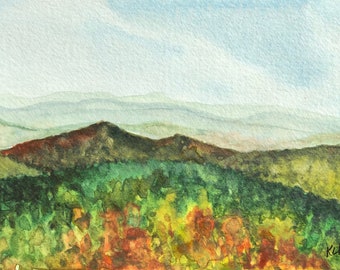 Small Landscape Painting, Original Watercolor Landscape, Mountain Art, Gift for Travel Lover, Nature Lover Art, Birthday Gifts for friend
