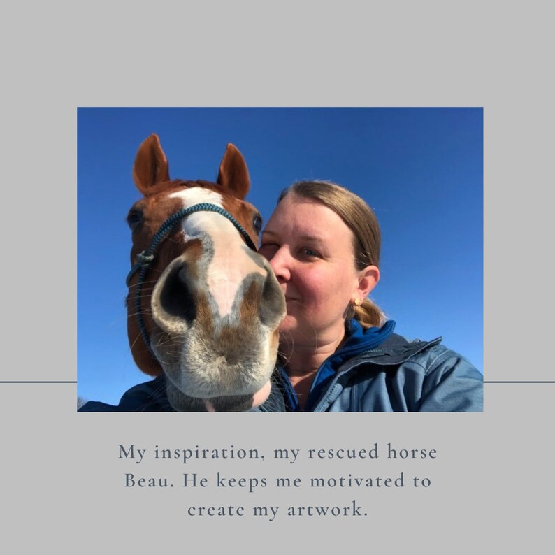 Custom Horse Portrait Personalized Horse Painting Birthday Etsy