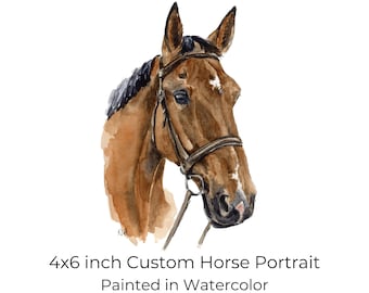 Retrato de caballo personalizado, pintura de caballo personalizada, regalo de cumpleaños para el dueño del caballo, recuerdo equino, regalos ecuestres para mujeres, arte ecuestre