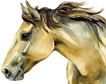 Fine Art Print from Original Watercolor and Ink Art, Giclee Print, Art for the Home, Equestrian Art, Horse Artwork, Painting Wall Art