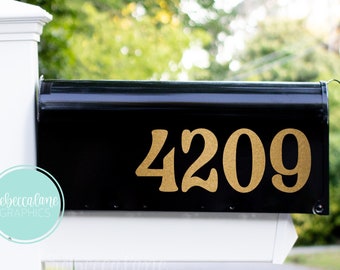 House Number Decal - Mailbox Decal - Bold Retro Style, Address Decal, Custom Mailbox