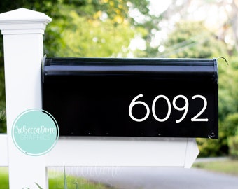 House Number Decal - Mailbox Decal - Midcentury Modern Style, Address Decal, Custom Mailbox