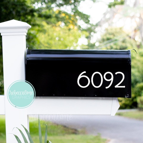 House Number Decal - Mailbox Decal - Midcentury Modern Style, Address Decal, Custom Mailbox