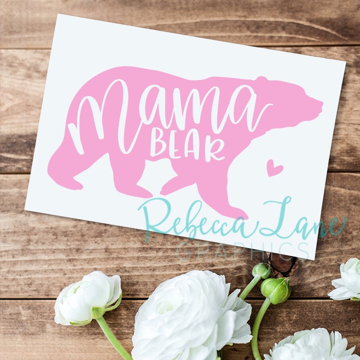 hand lettered Mama Bear vinyl decal | car | laptop | cup |