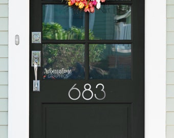 House numbers front door decal, sold individually, midcentury modern mailbox numbers