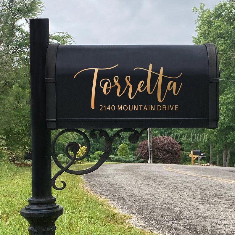 Custom Name and Address Mailbox Decal Mailbox Etsy