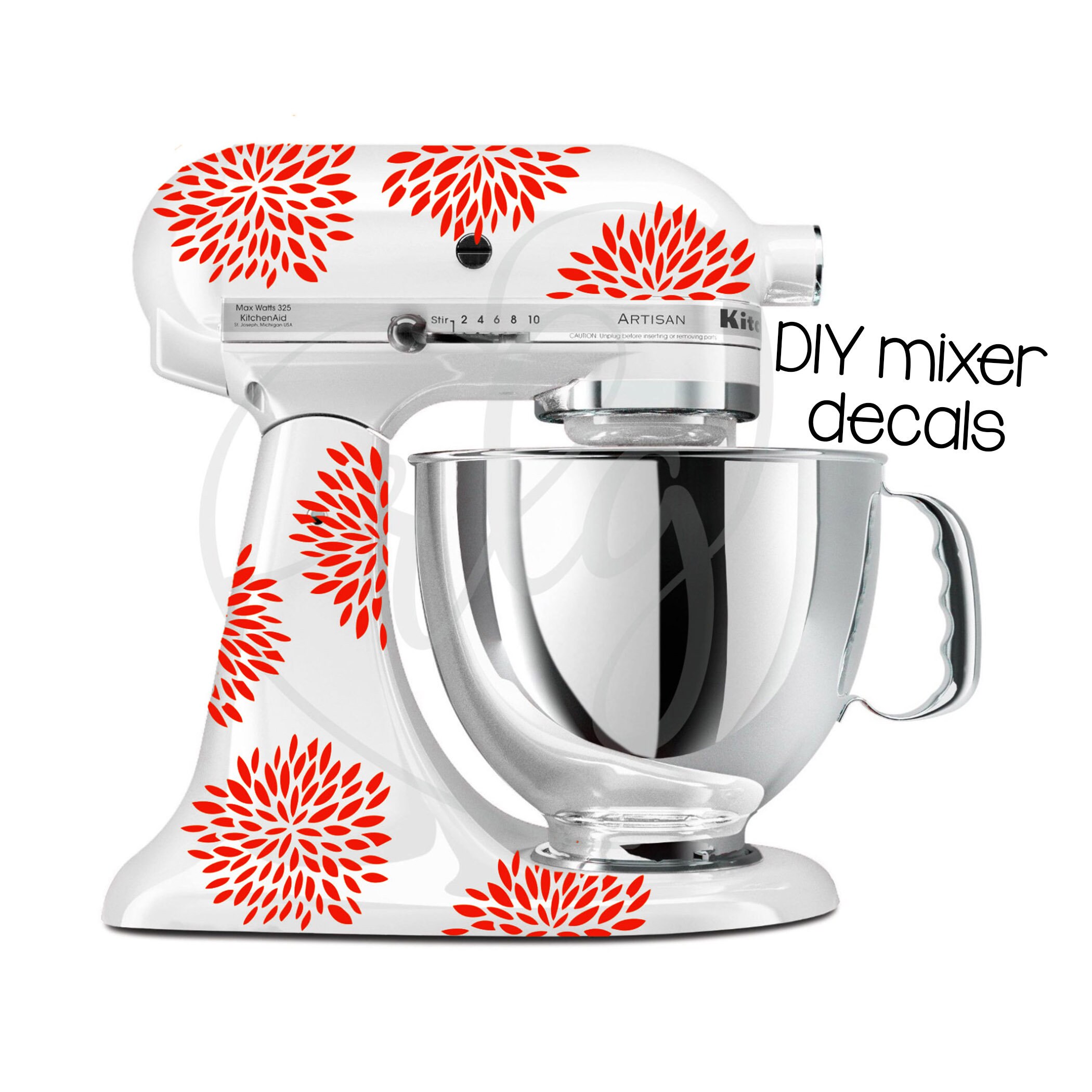 Kitchen Mixer Decals, Flower decals, kitchenaid mixer decals, flower …