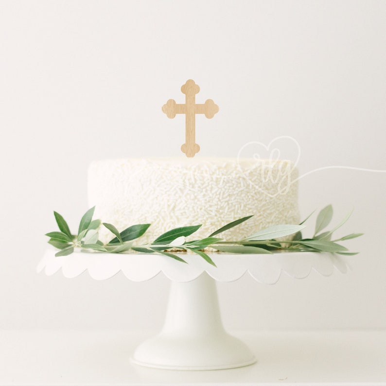 Cross cake topper v2 Baptism cake topper religious cake Etsy